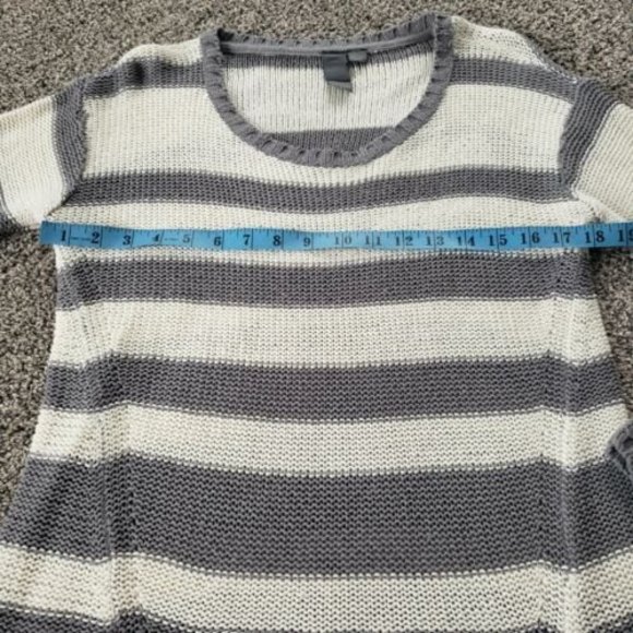 Striped‎ Gray White Sweater Anthropologie Quinn - Picture 5 of 11